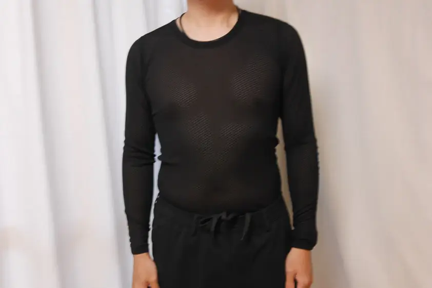 ドライレイヤーベーシック　ロングスリーブを着用したところ